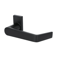 Manija de Puerta Recta en Forma de L, Negra Mate, Moderna y Minimalista, de Lujo, Anticolisión, con Roseta Cuadrada