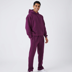 Vêtements pour hommes tendance, sweat-shirt d'hiver à la mode, pantalon de survêtement à motif uni, coupe ample, survêtement pour adultes et garçons, haute qualité - Product Image 1