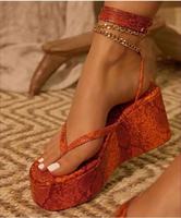 Sandales à lacets décontractées à semelle épaisse de grande taille Chaussures d'extérieur à lacets avec chaîne en métal de couleur unie