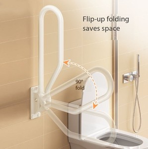 Barre d'appui en caoutchouc en acier inoxydable 304 Handicap pour salle de bain toilette douche et baignoire poignée Support - Product Image 4