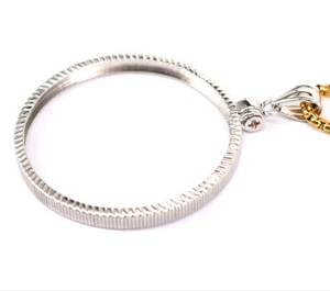 925 argento vite superiore moneta bordo Morgan dollaro lunetta 38 mm collana pendente - Product Image 1