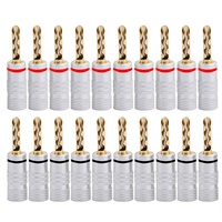 Conector Banana de 4 mm, Chapado en Oro de 24K, Conector Macho para Altavoz, Negro y Rojo
