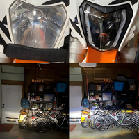 Vente Flash : Phare LED Super Lumineux pour Moto 12V Étanche, Lampe Avant Enduro avec Masque pour KTM EXC EXCF 250 300 450