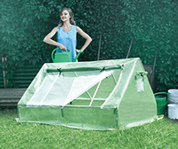 Serre de jardin extérieure portable, mini-serre pour plantes avec fenêtres enroulables et porte à fermeture éclair, couverture en PE, maison verte et chaude