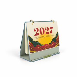 Business Planner Corporate Gift OEM Manufacturer Custom Logo PU Leather <b>Ring</b> <b>Binder</b> Desk Calendar Notebook Refillable 3 in 1 - Product Image 2