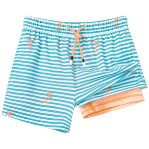 Atacado OEM/ODM novo design Praia Shorts para Boy board shorts 4 way stretch shorts de natação personalizados para crianças