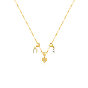 Collar CANNER de Plata 925 con Elegante Diseño de Mariposa y Estrella, Chapado en Oro de 18k, Serie Clover para Niñas - Product Image 1