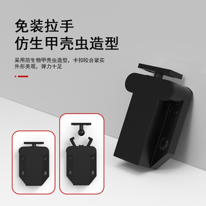 Verrou de meuble à bouton-poussoir, mécanisme de verrouillage automatique, loquet de porte d'armoire robuste, sans clé, design minimaliste, installation facile - Product Image 3