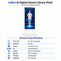 Kiosco Digital con IA de 55 Pulgadas, Pantalla Táctil 4K, Cartel Digital, Sistema de Guía de Biblioteca con Animación para Elevadores, Soporte de Suelo