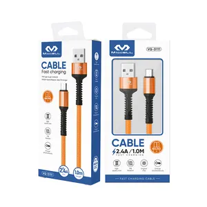 MICCELL 2.4A Aluminium Alloy 1M TPE Data Usb Mikro Tipe C Pengisian Kabel Ponsel Pengisian Kabel untuk Ponsel