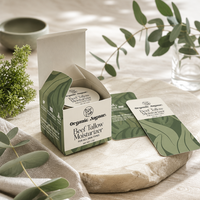 Boîte cadeau pliante personnalisée en carton avec impression feuille verte, finition mate, OEM ODM, pour emballage cosmétique, soins de la peau, produits bio, avec carte