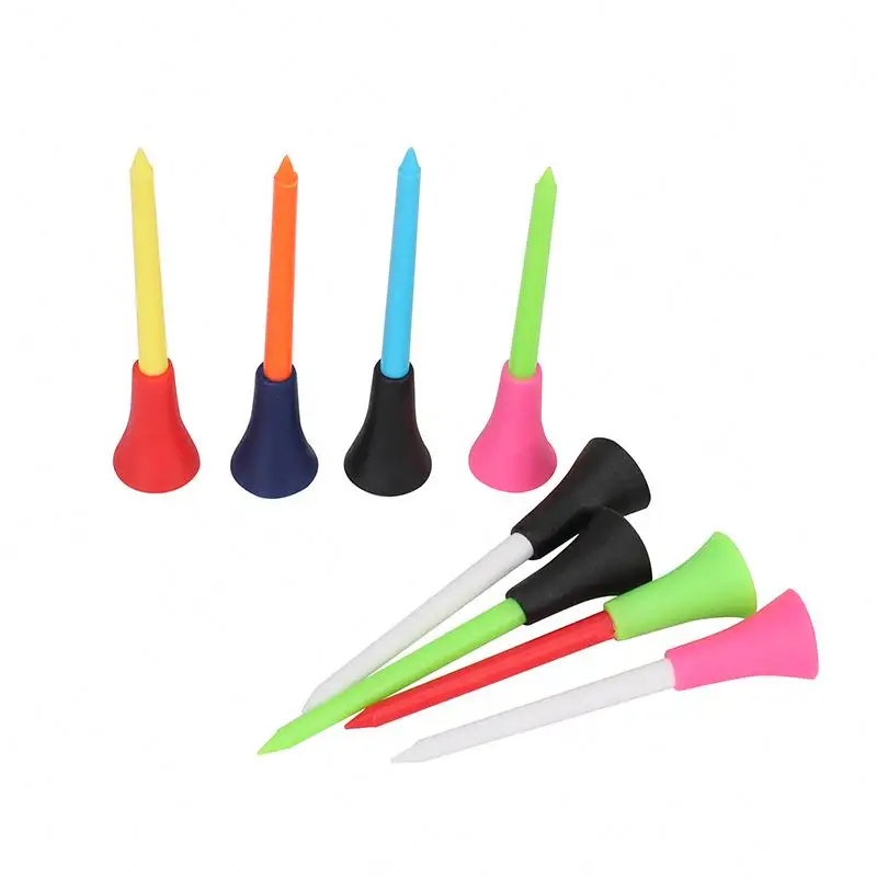 golf tees plastic 70mm/83mm Mixed Colors Durable Rubber Cushion Top Plastic Golf Tees