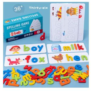 Jouets éducatifs préscolaires pour enfants en bas âge, puzzles, activités d'apprentissage, cartes flash alphabet, jeu d'orthographe - Product Image 1