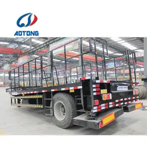 Penjualan laris untuk Nigeria, Ethiopia, Jinan, Cote d 'Ivoire fasilitas konstruksi jalan transportasi truk tempat tidur rendah Trailer hidrolik