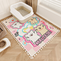 Tapis anti-dérapant extra large pour attraper la litière des chats, double couche, design nid d'abeille, pour les foyers multi-chats, fabrication industrielle