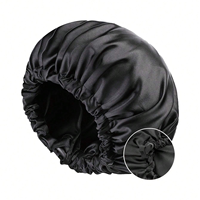 Nouveau Bonnet en soie satinée Bonnet pour cheveux Bonnet en satin à double couche avec couverture de tête de bouton non visible