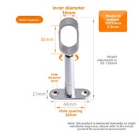 Support de tringle à vêtements pour armoire, base de fixation pour tube elliptique, en alliage de zinc chromé, modèle 001, non amovible