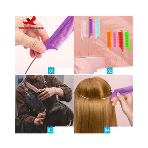 Peigne de coiffure professionnel à dents épaisses pour mèches, style queue pointue, teinture en surbrillance, idéal pour la maison, vente en gros à bas prix - Product Image 3