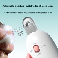 Coupe-ongles et aiguiseur électriques en acier inoxydable pour chats et chiens avec lumière LED, outils de coupe d'ongles pour animaux de compagnie en forme de Totoro