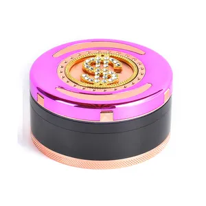 WOWO TECH High Quality Large Grinder 90mm Glossy Surface Zinc Alloy Metal Grinder Supplier