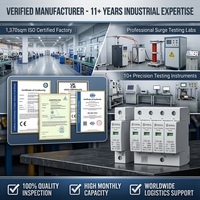 Dispositif de protection contre les surtensions 4P de haute qualité 20kA 80kA AC SPD, parafoudre modulaire de protection contre la foudre pour système solaire sur rail DIN 35mm