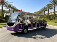 Bus électrique zéro émission pour visites touristiques, 20 places, navette, 72V, faible bruit, pour les parcs et stations balnéaires écologiques