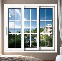 Fenêtre coulissante à double vitrage en PVC personnalisée, moderne, à trois rails horizontaux, avec cadre en PVC pour applications extérieures