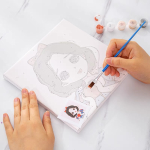 Pintura <span class=keywords><strong>por</strong></span> <span class=keywords><strong>números</strong></span> de 20x20cm, dibujos animados enmarcados, pintados a mano para principiantes, niños y <span class=keywords><strong>adultos</strong></span>, regalo artístico - Product Image 4