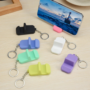 Wholesale Portable Mini Silicone Mobile Phone Holder with Key Ring Desktop Lazy <b>Bracket</b> Decorative Ornaments Smartphone Stand - Product Image 2