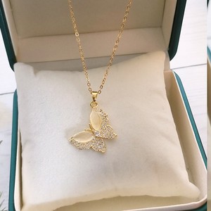 Şifa taşı kolye klavikula zinciri moda Rhinestones gerdanlık titanyum çelik altın kaplama kolye takı - Product Image 2