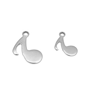 Pendentifs en acier inoxydable en forme de notes musicales, formes variées, or et argent, accessoires de bijoux DIY pour bracelets, colliers et chaînes de cheville - Product Image 5