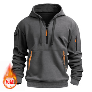 High Quality Streetwear Loose Fit Blank High Quality Hoodies No <b>String</b> Unisex Wholesale Man Clothing - Product Image 5