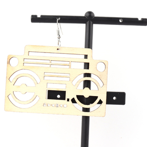 الليزر قطع غيتو الناسف أقراط خشبية - Product Image 1