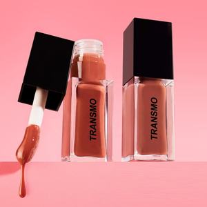 Nouveaux tubes de brillant à lèvres personnalisés de 7 ml avec applicateur doe foot et bouchon à vis en PETG, grand pinceau inclus - Product Image 1