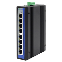 UOTEK Switch Ethernet No Administrado de 8 Puertos 10/100M, Entrada DC9-48V, Montaje en Pared, Switch Industrial, Estándar IEEE 802.3 10Base-T