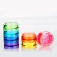 Mini-récipient rond en plastique empilable 5g pour poudre colorée, pot vide en PS pour paillettes avec couvercle