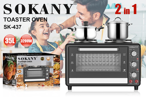 Aparelho de cozinha elétrico, alta quality2 em 1 35l 3200w de aço inoxidável digital fritadeira a ar quente forno - Product Image 3