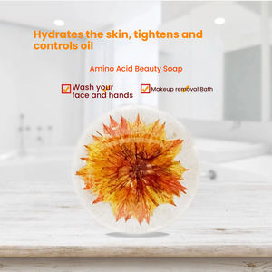 CJH 핸드메이드 보습 스킨케어 비누 아미노산 카렌듈라 식물성 꽃 세안 및 목욕 비누 남성 여성용 특별한 선물 - Product Image 3
