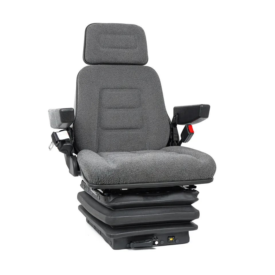 Universal Suspension Forklift Seat with Adjustable Angle Back,Armrest And Safety Belt,for Linde Forklift Tractor,Excavator