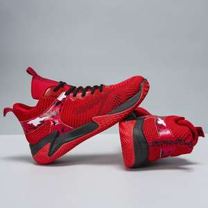 Nouvelles chaussures de basket à lacets à semelle souple pour hommes 2026, chaussures de sport tendance pour hommes, rouge taille grande - Product Image 4