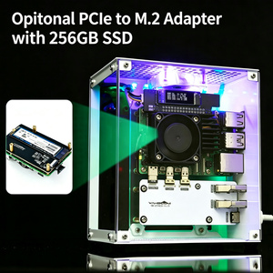 Kit de protection pour Raspberry Pi 5 avec ventilateur de refroidissement RGB, écran d'affichage de 0,96 pouce, boîtier électronique DIY, prend en charge l'extension M.2 SSD - Product Image 5