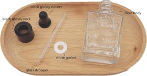 30ml 50ml 100ml Square Glass Serum <b>Dropper</b> <b>Bottles</b> for Essential Oil With Gold Sliver Bamboo Cap - Product Image 5