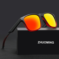 Lunettes de soleil polarisées rétro 2026 personnalisées avec logo, verres carrés UV400 en PC, monture intégrale, dégradée, pour cyclisme et activités de plein air