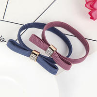 OEM Ligas élastiques pour cheveux, design simple, élastique à cheveux en forme de nœud pour fille, élastique à cheveux en caoutchouc épais et durable, anneau à cheveux en strass pour femme