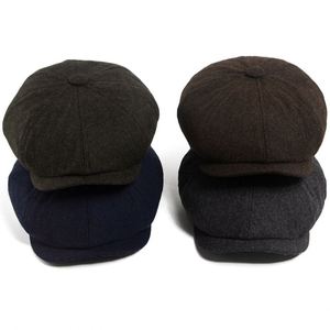 Gorro de Hombre Estilo Retro para Otoño e Invierno, Gorra Newsboy con Diseño de Espiga, Casual, para Exteriores, de 8 Paneles, Tipo Boina - Product Image 1