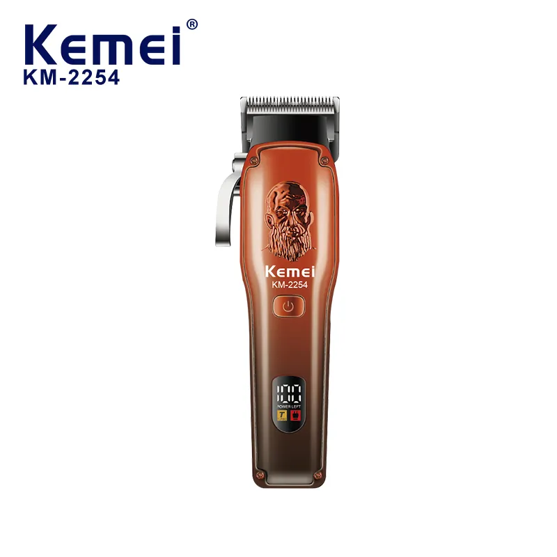 KEMEI Display LCD elettrico Cordless Trimmer Km-2254 professionale tagliacapelli per barbiere magnetico Clipper del motore