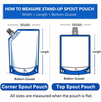 Pochettes souples personnalisées avec logo de marque, 200 ml, anti-fuite, en plastique alimentaire, avec bec verseur, pour jus de fruits, gelée comestible et boissons sportives