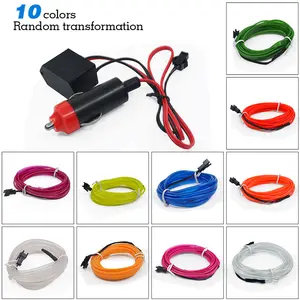 Tira de Luces LED Decorativas, Línea de Luz Fría <span class=keywords><strong>EL</strong></span>, Lámpara Decorativa Flexible de Neón para Automóvil, Luces de Ambiente para Interior de Coche - Product Image 2