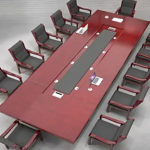 Modular National large conference table solid wood long table red wood conference table