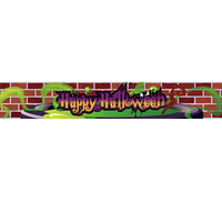 Venta al por Mayor de Decoraciones de Halloween Personalizadas en Rollo, Material de Poliéster y PVC, 30x180cm, Horizontales, para Exteriores, Precio de Fábrica